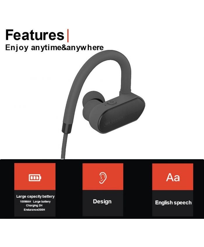 WK Design BD520 Rhythm Series Wireless Bluetooth Earphone With Built-In HD Voice Microphone